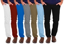 Pantalones chinos elásticos para hombre calce ajustado informales de algodón ajustados pantalones de vestir 30-40