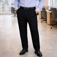 Pantalones de vestir C22 Nautica negros de lana estilo formal clásico talla 38x30