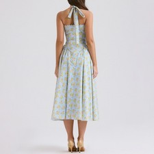 Vestido faldas moda sin mangas tirantes estrechos todo el año cuello halter