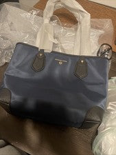 Bolso de hombro Michael Kors Eva pequeño de nailon para mujer azul marino al por menor $158 nuevo con etiquetas