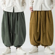 Otoño Para Hombres Pana Sueltos Harén Pantalones Sueltos Retro Estilo Chino Pantalones Informales