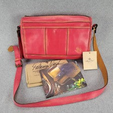 Bolso Bandolera Patricia Nash Talla Mujer Mediano Cuero Rojo Estilo Envejecido