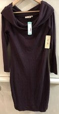 Vestido tejido estilo RD Maritza fuera del hombro púrpura oscuro para mujer talla M nuevo con etiquetas
