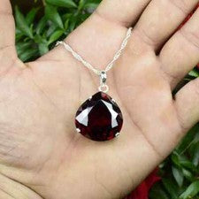 Colgante de circón rojo natural de 75 quilates de plata de ley 925 con corte de pera joyería de piedras preciosas