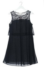 Vestido de gasa Kocca línea A encaje mujer negro talla 40 festivo