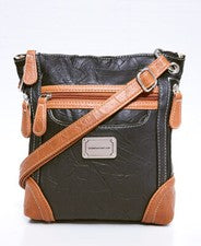 Bolso Bandolera Stone Mountain Grande Para Mujer Cartera Negro Coñac Tostado NUEVO CON ETIQUETAS