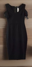 NUEVO NUEVO CON ETIQUETAS Vestido Lápiz Para Mujer Express Designer Negro Hombro Frío Noche Talla 0