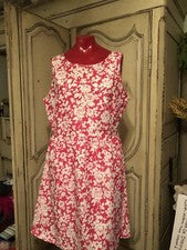 Vestido Mujer Diseño Por Granate Talla 16 Rosa Y Blanco