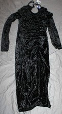 Vestido para mujer de terciopelo acanalado manga larga espalda abierta línea A - Future Collective XS