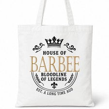Bolso de Mano BARBEE Casa del Apellido Algodón Idea de Regalo