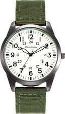 Casotime Reloj Táctico Militar para Hombre Probado en Campo Analógico "Negro-Verde"