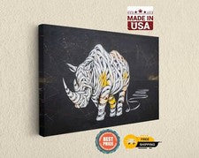 Arte de pared en lienzo Rhino Banksy - Decoración de graffiti única para el hogar