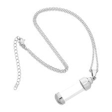 Bottle Necklace Stainless Steel for Women Vial Pendant Openable Perfume