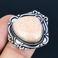 Anillo de joyería de plata esterlina 925 hecho a mano con piedras preciosas...