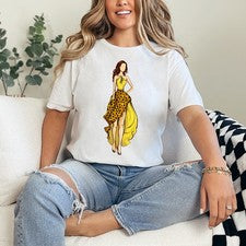 Vestido Girasol Moda Arte Mujer Anillo Hilado Camiseta Floral Regalo Para Ella
