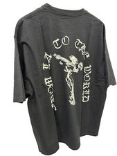 Camiseta negra YoungLA Worldwide Excellence #4096 estampado abullonado para hombre nueva con etiquetas