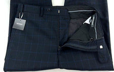 Nuevo INDOCHINO Hombres Pantalones de Vestir Pantalones 29x35.5 Negro Azul Lana Ventana 159 $