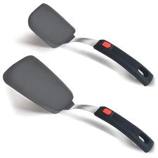 2 piezas de herramientas de cocina giratorias de espátula de silicona flexible para utensilios de cocina antiadherentes,