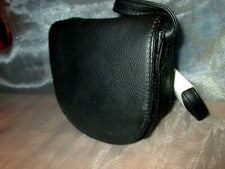 Bolso de hombro de cuero negro correa solapa bolso elegante pequeño lindo