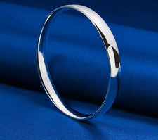 Brazalete Brazalete Plata Esterlina 925 10MM Círculo Liso Mujeres Hombres Joyería Reino Unido