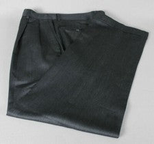 GIANNETTI PIERO 34WX32L ¡NUEVO! Pantalones de vestir grises plisados con puños forrados hechos en Italia