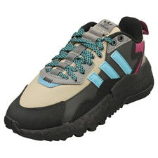 Adidas Nite Jogger Winterized Hombre Moda Entrenadores en Negro Gris - 3.5 UK