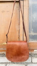 Bolso De Cuero Vintage Bandolera Tote Marrón Satchel Bolso De Mano Mujeres 33CM