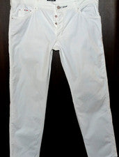 Pantalones de mezclilla informales de algodón blancos JCM Fred para hombre talla US 38 EU 54
