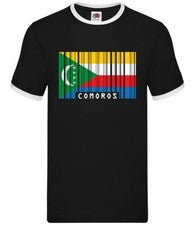 Bandera estilo código de barras Comoras - Timbre para hombre - Banderas Moroni Capital Love