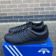 Adidas K74 Para hombres Cuero Negro Informal Entrenadores Zapatos Talla UK 11 Nuevo