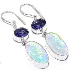 Pendiente de joyería de plata esterlina 925 con piedras preciosas de...