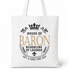 Bolso de Mano BARON Family Surname House Of White Algodón