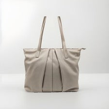 MADISON WEST Bolso de Mano Mujer Plisado Frontal Plegable Monedero en Beige Tostado