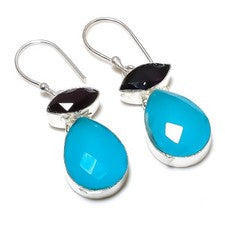 Pendiente de joyería de plata esterlina 925 con piedras preciosas de...