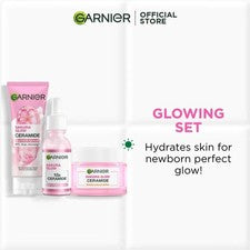 Garnier Sakura Set de Cuidado Facial Brillo Blanco con Ácido Hialurónico - Piel Hidratante
