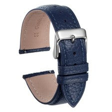 Correas de reloj de cuero genuino 22 mm correa de reloj de cuero plana de repuesto azul oscuro