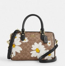 Bolso Rowan Coach para mujer nuevo con etiquetas en cuero de lona exclusivo con estampado floral