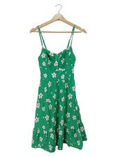 Vestido de verano C&A mujer midi estampado floral viscosa verde talla 34 XS volantes