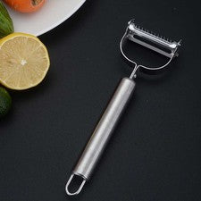 Herramienta de cocina 2 en 1 tamaño compacto pelar y triturar materia