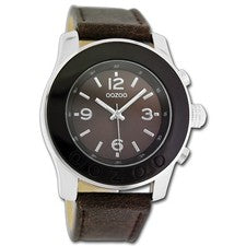 Oozoo Unisex Reloj de Pulsera Vintage Series Analógico Silicona Marrón Oscuro UOC5016A