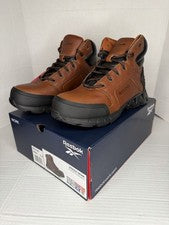 Reebok Hombres Cuero Marrón Atlético 6” Zigkick Botas de Trabajo Zapatos de Seguridad 10M RB7005