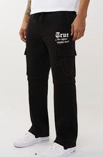 Pantalones de pierna recta True Religion True Cargo para hombre, estilo # 701229, talla XL, negros