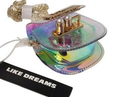 Like Dreams Holograma Cartera Lápiz Labial Polvo Moneda Metal Tono Dorado Correa Cuerda