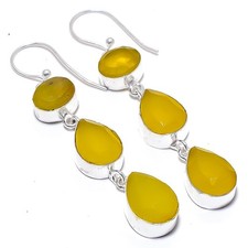 Pendiente de joyería de plata esterlina 925 hecho a mano con piedras preciosa...