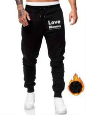 Pantalones de chándal con estampado de letras de moda para hombre - Cintura elástica flexible con cordón
