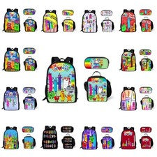 Mochila 3D Numberblocks para niños Bolsa de libros Bolsa de almuerzo escolar Mochila Estuche para lápices Set