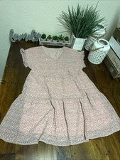 Mujer Rosa Floral Estampado Mangas con Volantes Cuello en V XL Artículo 69