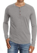 NITAGUT Hombres Moda Informal Tapeta Frontal Básica Manga Larga Henley Camisetas Prendas para el torso