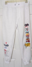 Captura de pantalla Pantalones deportivos de vellón para hombre Medianos Blancos Urban Streetwear Calce ajustado