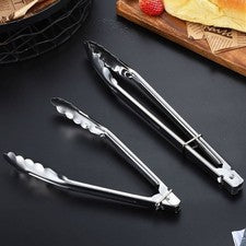 Alicates de acero inoxidable pulido 22,4 cm para cocina servir barbacoa y freír
